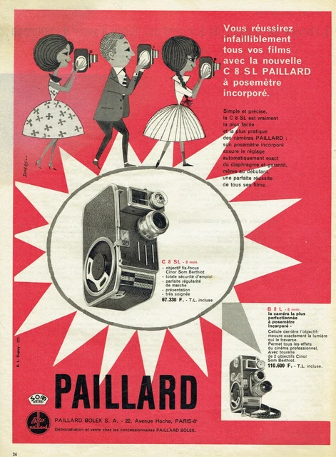 Publicité Ancienne Poignée Declic Pour Caméra Paillard Bolex - Document D'époque