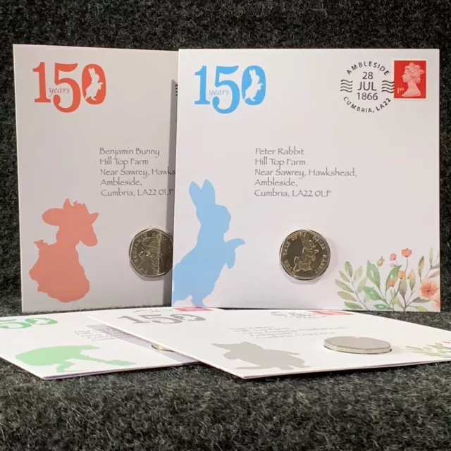 Beatrix Potter Pièce Collection 50p Pièces Et Tampon Présentation Paquets 2017