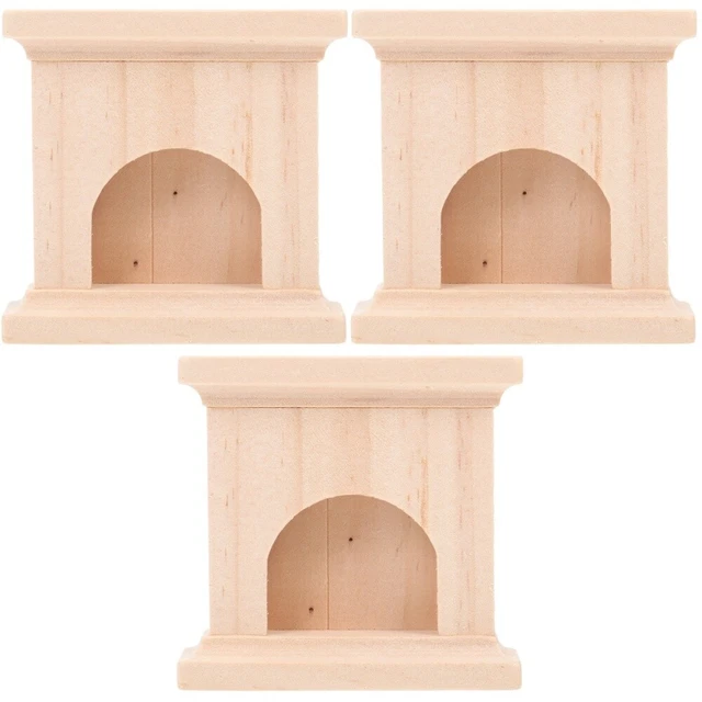 3 PIEZAS Chimenea Modelo Simulación Escena Decoración Dormitorio Muebles Herramienta Juguete