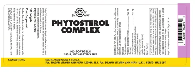 Solgar Phytosterol Complexe 100 Gélule Cholestérol, Plante Stérols, Cœur Santé 3