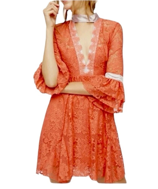 NEW! FREE PEOPLE Gilded Lace Mini Dress Ivory Size X-Small $45.00 - PicClick