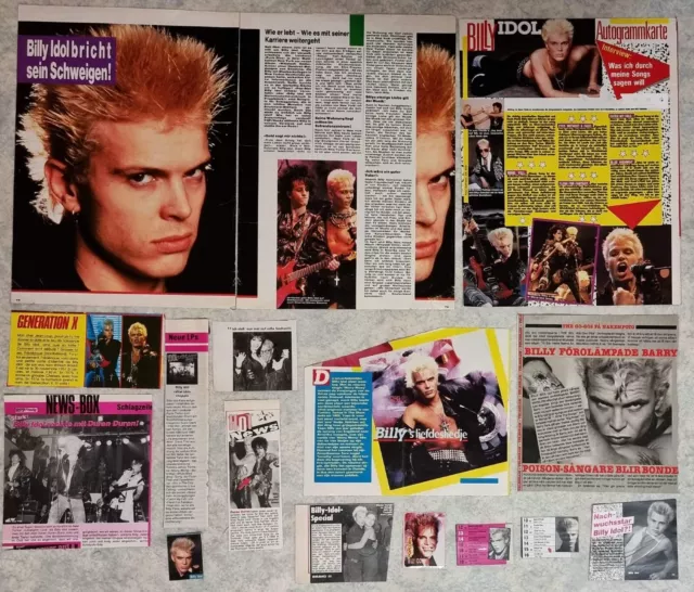 BILLY IDOL lot de presse clippings pack collection magazines