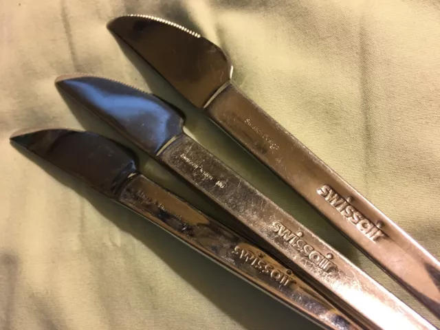 Swissair Swiss Airlines Inflight Dinner Knife Modern MCM Stainless Flatware 7.5”