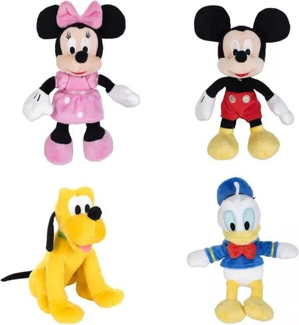 Simba Mickey Mouse and Friends 20cm Plush Soft Toys Full Set of 4 - Mickey, &