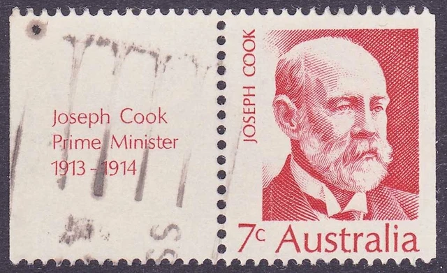 AUSTRALIAN STAMP - 1972 7c Australian Prime Ministers: J Cook (With Tab ...