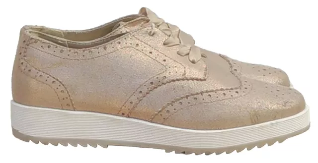 Scarpe da ginnastica XTI PERFECT per bambine oro rosa luccicante taglia UK 2 EU 34 3