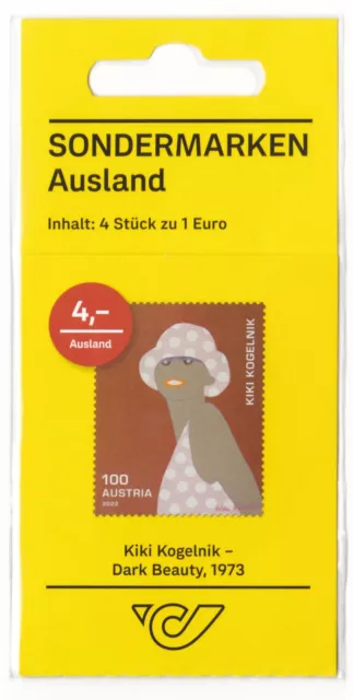 Ö.2022 ANK.Nr.:3643 BRIEFMARKENSET zu 4 Stück"Kiki Kogelnik"postfrisch**