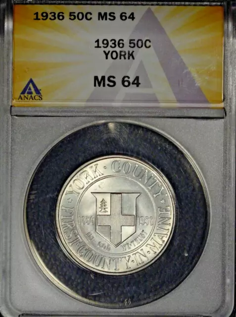 1936 York Commemorative Half Dollar, ANACS M64