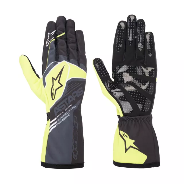 Alpinestars TECH-1 K RACE V2 CORPORATE Gloves Grey-Yellow s. XL