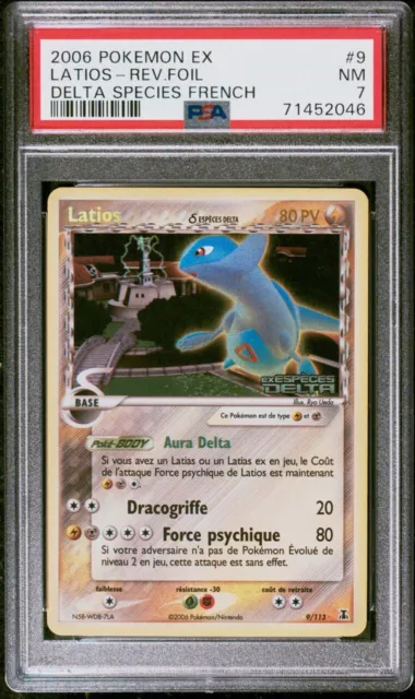 Carte Pokémon Latios Holo Reverse 9/113 Espèce Delta Bloc Ex FR PSA 7 Ultra Rare