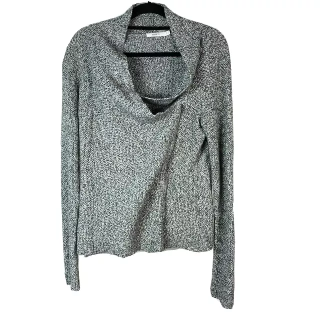 Bailey 44 Asymmetrical Knit Heathered Grey Moto Jacket M