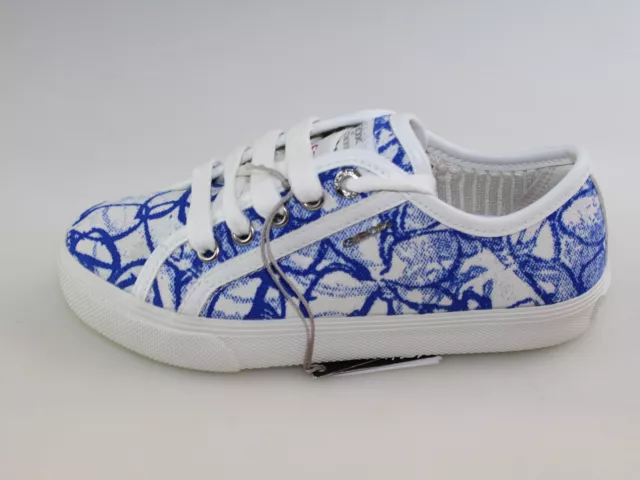 Chaussures Fille GEOX 29 Ue Baskets Blanc Toile Bleu DF426-29