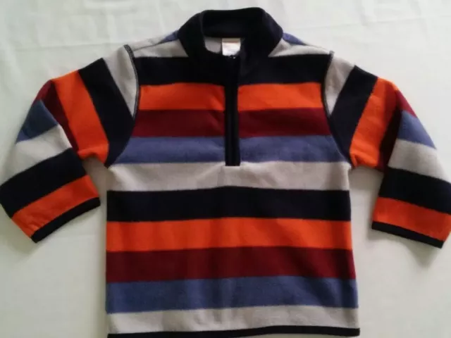 Euc Gymboree Toddler Boy Multi Color Striped Fleece Pullover Top Size 2T - 3T