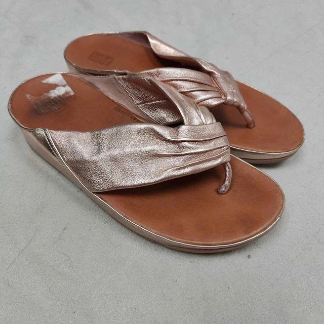 Fitflop Twiss Sandals Womens 9 Rose Gold Pink Comfort Flip Flops Thong Shoes