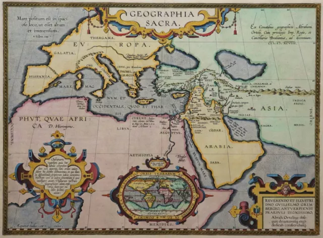 Geographia Sacra - Old World - Mediterranean - Ortelius 1608 - Original -old