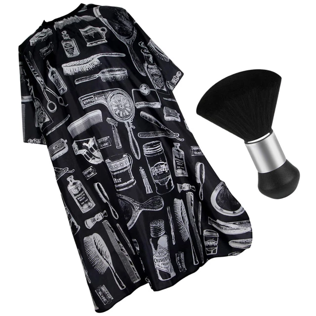 Capa de peluquería ajustable unisex peluquería peinado capa cuello cepillo plumero