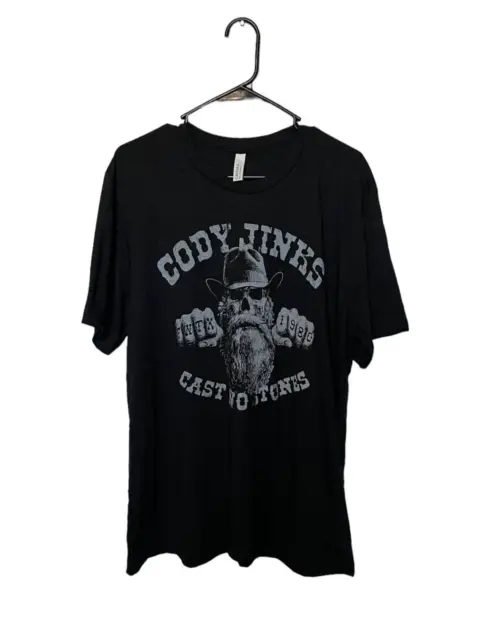 Cody Jinks Shirt Mens XL Gray Cast No Stones Country Music Outlaw Skull Whiskey