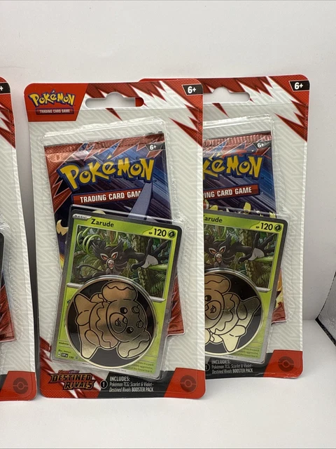 POKÉMON TCG Destined Rivals Coin Booster Blister Pack Eevee & Zarude 4 ...