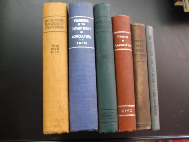 Group of 6 Books on Agriculture Livestock Farming Stock Machinery Veterinary Etc