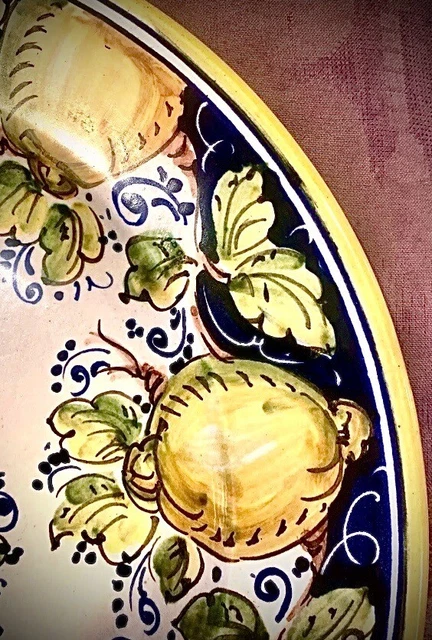 Firenze ITALY BELLINI Pottery LIMONE XL 16"  ROUND  Serving PLATTER / Wall Piece