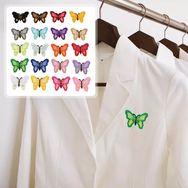 20 Pieces Butterfly Iron on Patches Embroidery Applique Patches