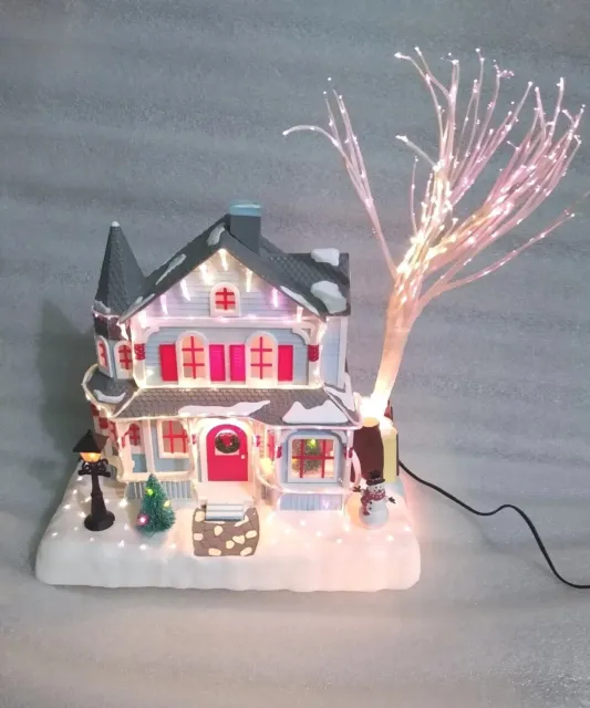 Fiber Optic   Beautiful Christmas House Village