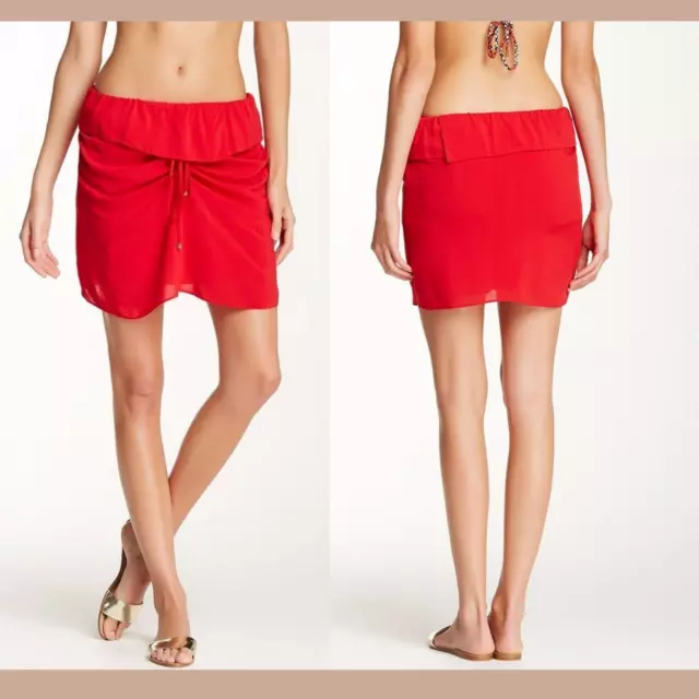 NWD ViX Solid Ruffle Short Skirt in Red [SZ Small ] #R514 -WITH DEFECT- 2