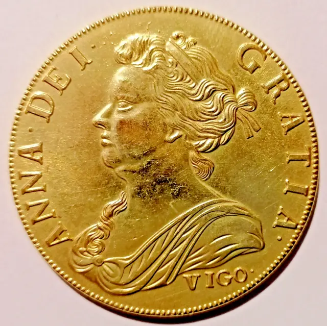 RETRO-1703 Good Queen Anne 5 Guinea 'Vigo' - Souvenir Gap Filler *UK DISPATCH