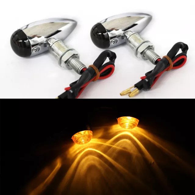 Chrome Bullet Motorcycle Turn Signals For Harley Honda Yamaha Kawasaki Bobber