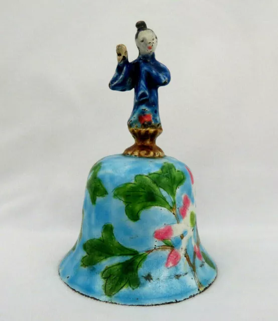Antique Qing Chinese Enamel Bell ~ Taoist Immortal Figure   #34