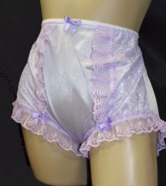 Nel Jen Handmade Sissy All Pink Tricot And Lace High Waist Panties 36 99 Picclick