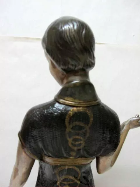 Large Art Deco Cold Painted Spelter Figurine, C1920'S 3