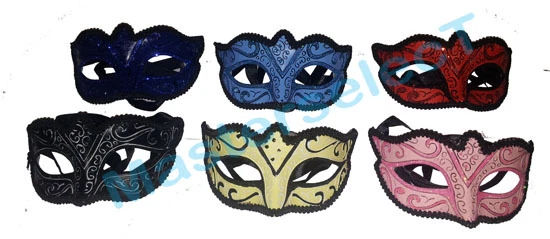 Masque De Bal Masqué Vénitien - Noir, Taille Unique - Ruban Ajustable - Pour Halloween, Carnaval, Soirée Costumée - 3