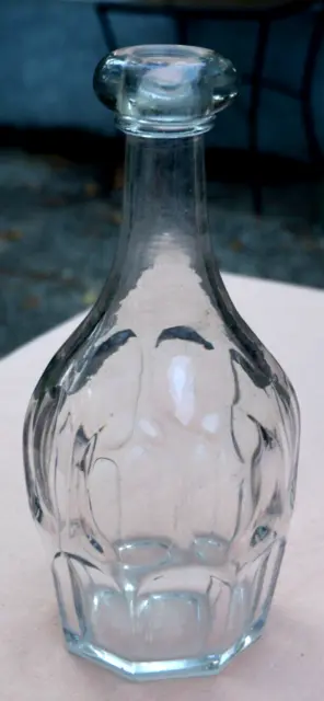 Flint Glass Bar Bottle American Hand Blown 10" c. 1860