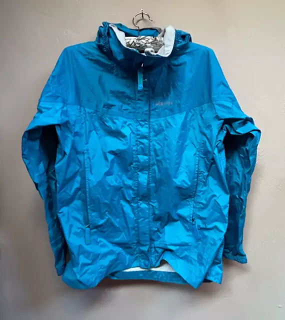 MARMOT GIRLS XL Waterproof Rain Full Zip Jacket Shell Aqua Blue Hood ...