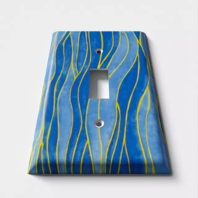 SnazzySwitch Blue Wave Decorative Light Switch Plate Cover 2