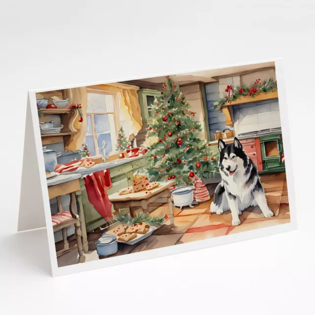 Alaskan Malamute Christmas Cookies Cards Envelopes Pack of 8 DAC3712GCA7P