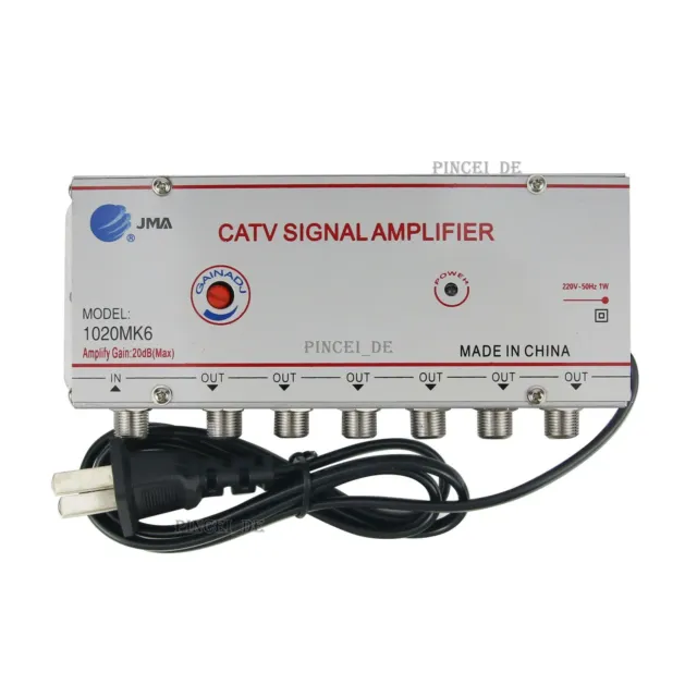 JMA 1020MK6 CATV Signal Amplifier Home Cable TV Amplifier 1 Input 6 Output 20DB