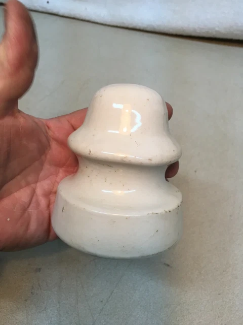 Vintage Glass White Porcelain  Telephone Insulator Unmarked Free Shipping
