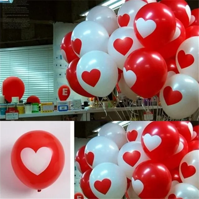 12Pcs Heart Printed Balloons Room Wedding Party Birthday Decoration S-DC