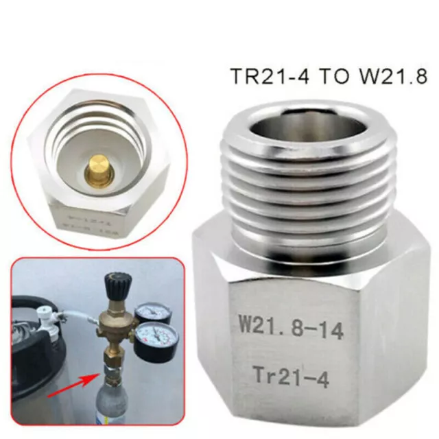 TR21-4 to W21.8 Connector CO2 Bottle Regulator Cylinder Adapter For Soda