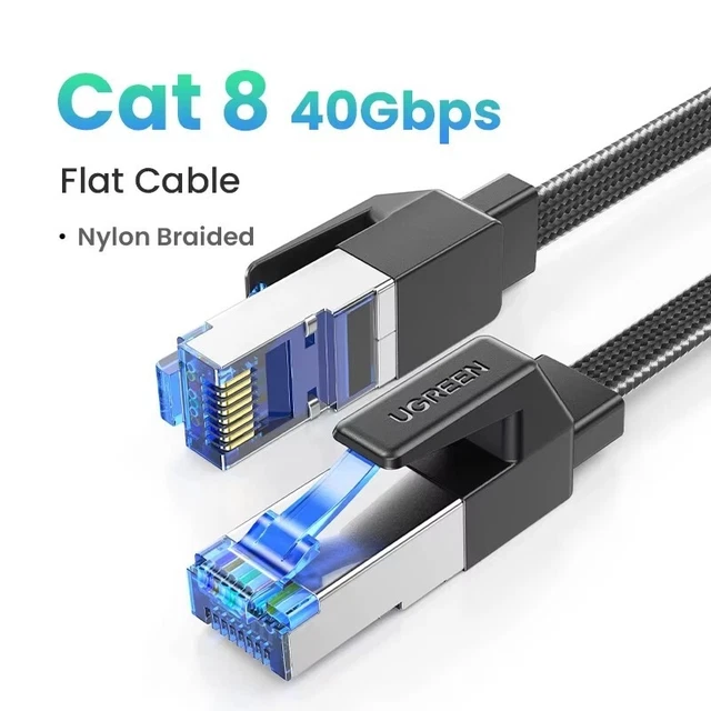 Riertostng Lot De 2 Câbles Ethernet Cat 6 1,6 FT RJ45 Mâle Vers Mâle Lnternet Réseau LAN Câble Patch Cord, Compatible Cat 5e, Cat 5 Pour PC