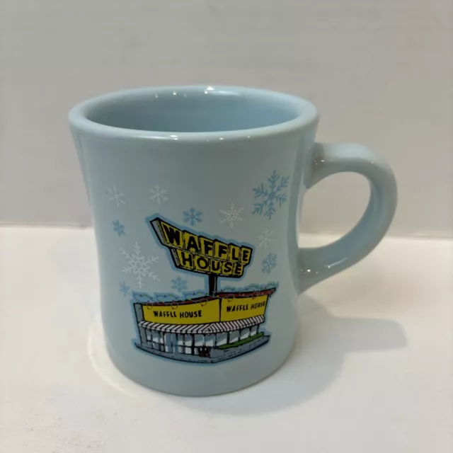 Waffle House Coffee Mug Cup Christmas / Holiday 2023 Tuxton Blue NEW 3