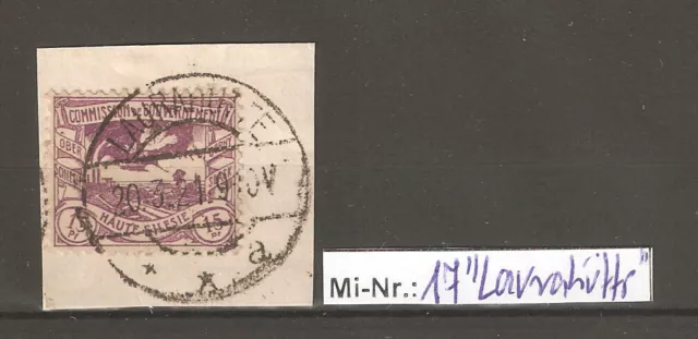 Oberschlesien Mi-Nr.: 17 sauber auf Vorlage mit gutem Stempel "Laurahütte"