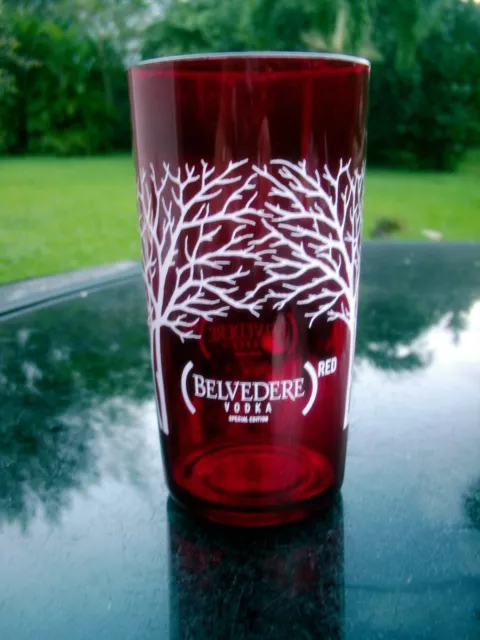 One (1) Red Acrylic 8oz/1cup BELVEDERE Red Vodka Cup Great for Parties!