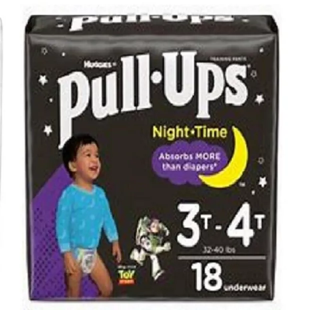 Huggies Pull-Ups NIGHT TIME Training Pants Boys -18 count- Size 3T-4T