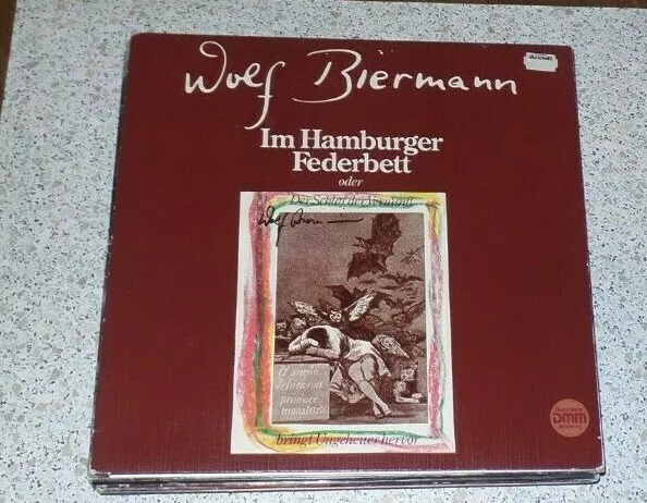 WOLF BIERMANN, original signed Vinyl/LP *Im Hamburger Federbett* + LP (L1)
