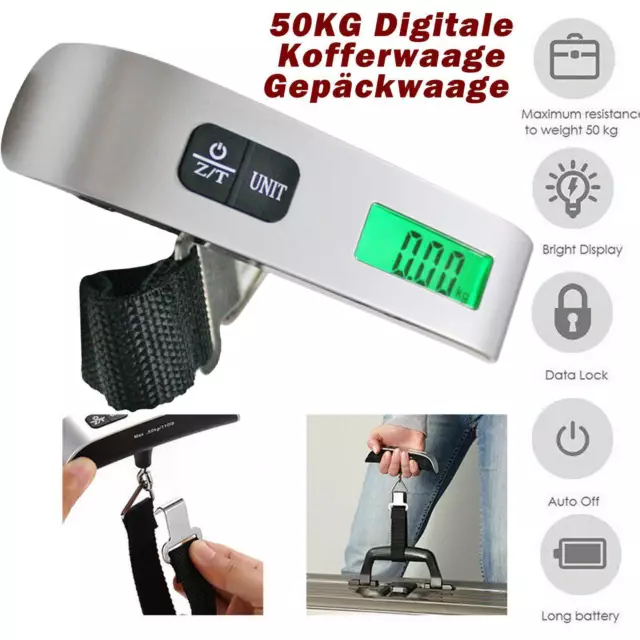 Digitale Kofferwaage Gepäckwaage Handwaage Reisewaage Anglerwaage Waage 50KG