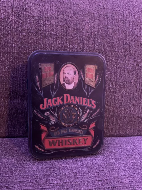 JACK DANIELS VINTAGE TWO 50ml. 90 PROOF BOTTLES AND TIN BOX
