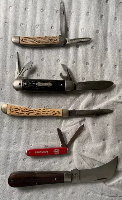 lot of 5 vtg collectible folding pocket knives
